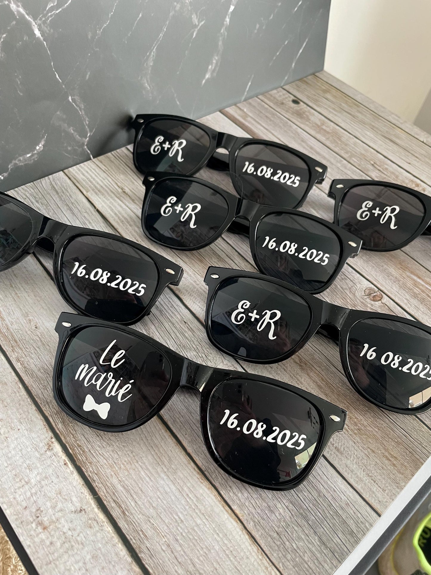 Lunettes cœur personnalisées mariage / EVJF