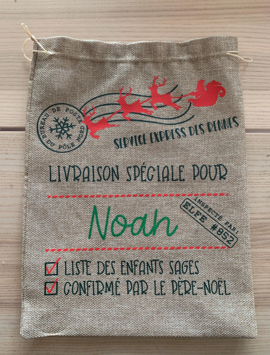 Hotte de Noël personnalisée - Enfants