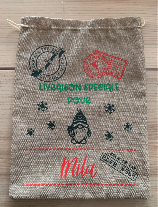 Hotte de Noël personnalisée - Enfants - Livraison spéciale