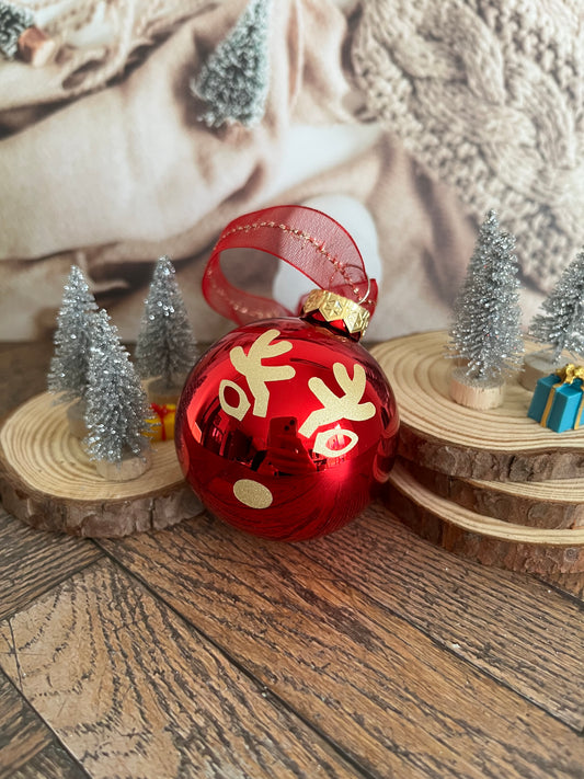 Boule de Noël prénom - motif renne