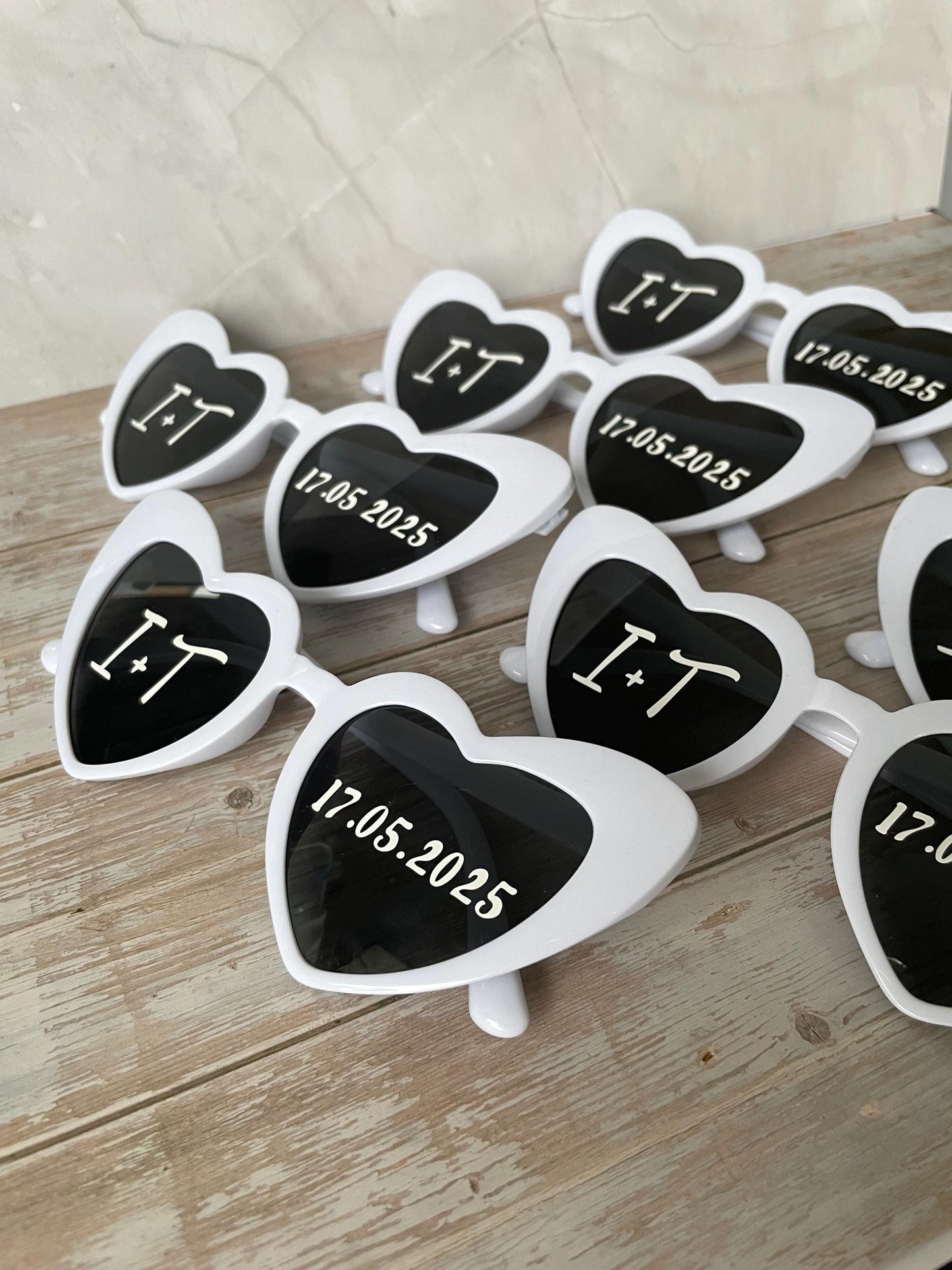 Lunettes cœur personnalisées mariage / EVJF