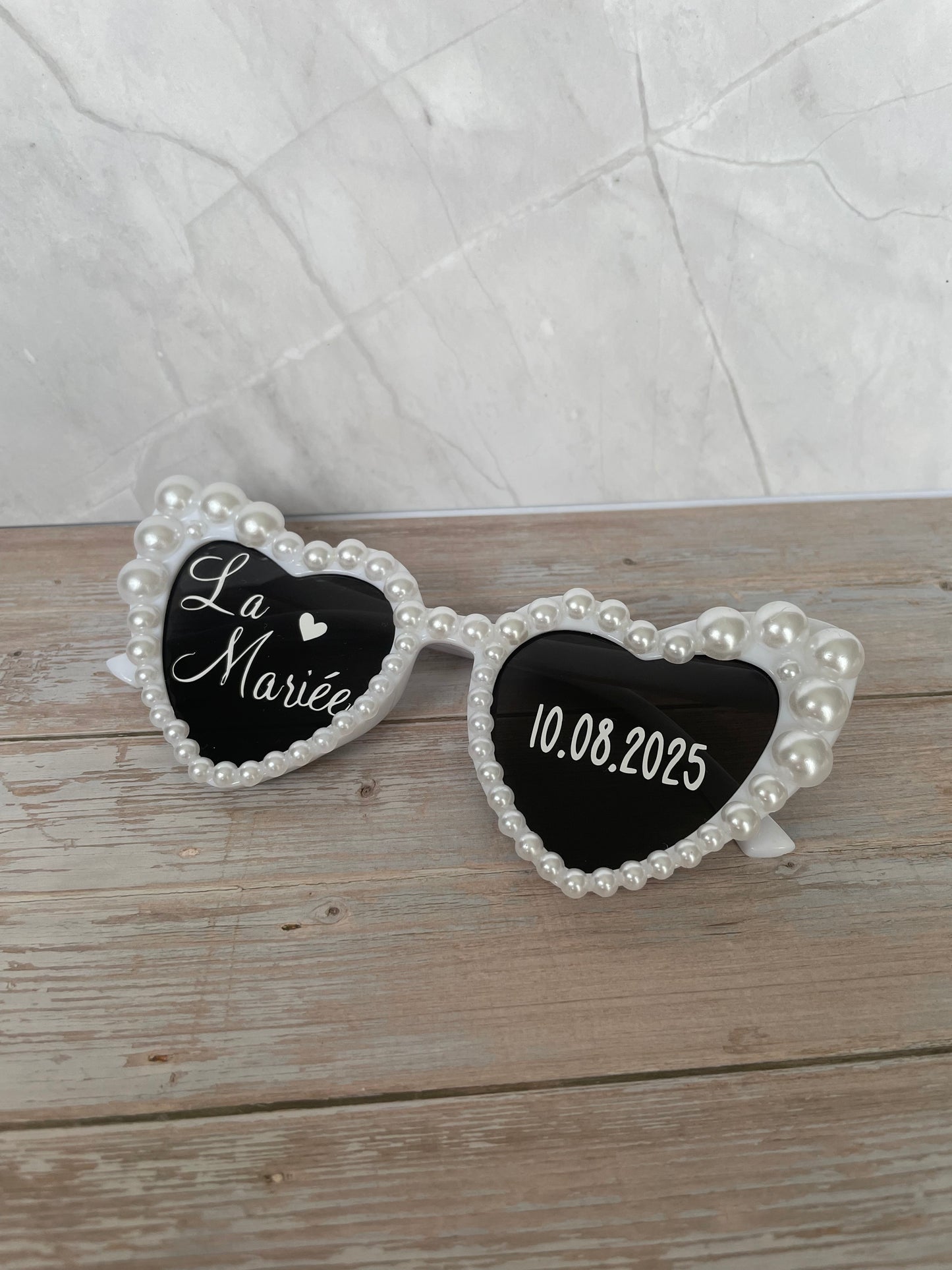 Lunettes cœur personnalisées mariage / EVJF