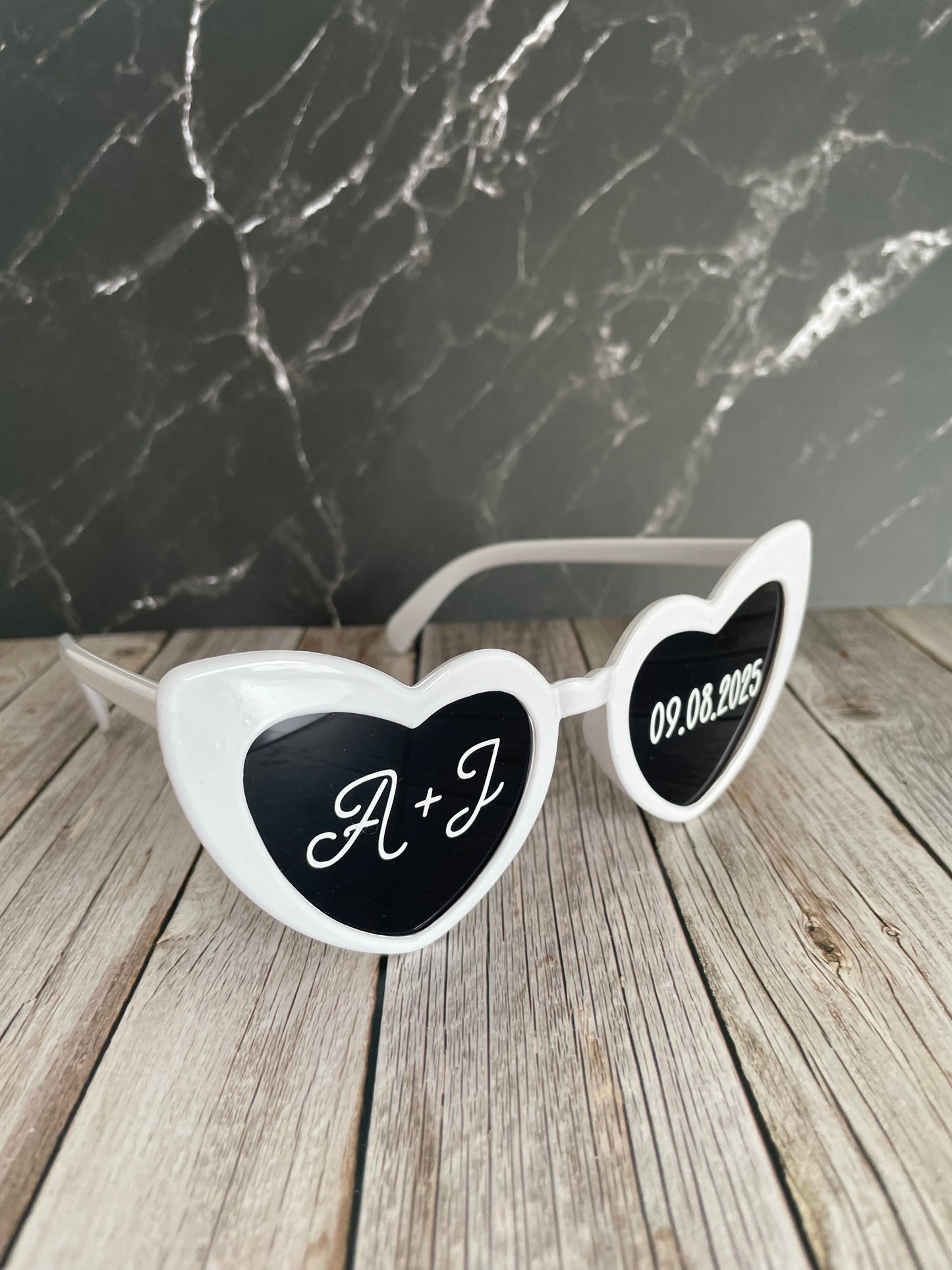 Lunettes cœur personnalisées mariage / EVJF