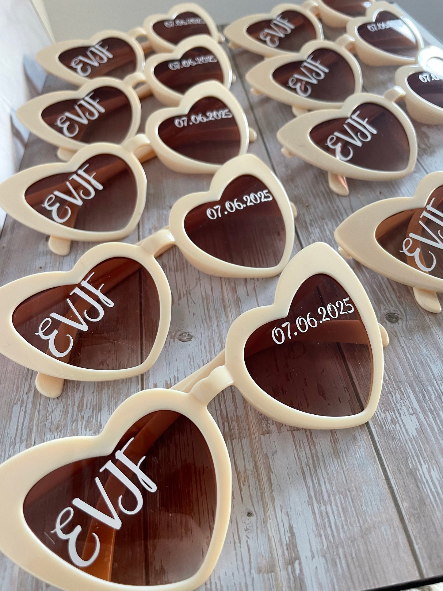 Lunettes cœur personnalisées mariage / EVJF