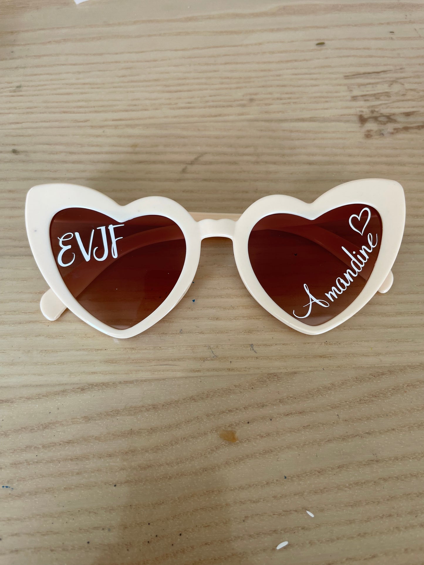 Lunettes cœur personnalisées mariage / EVJF