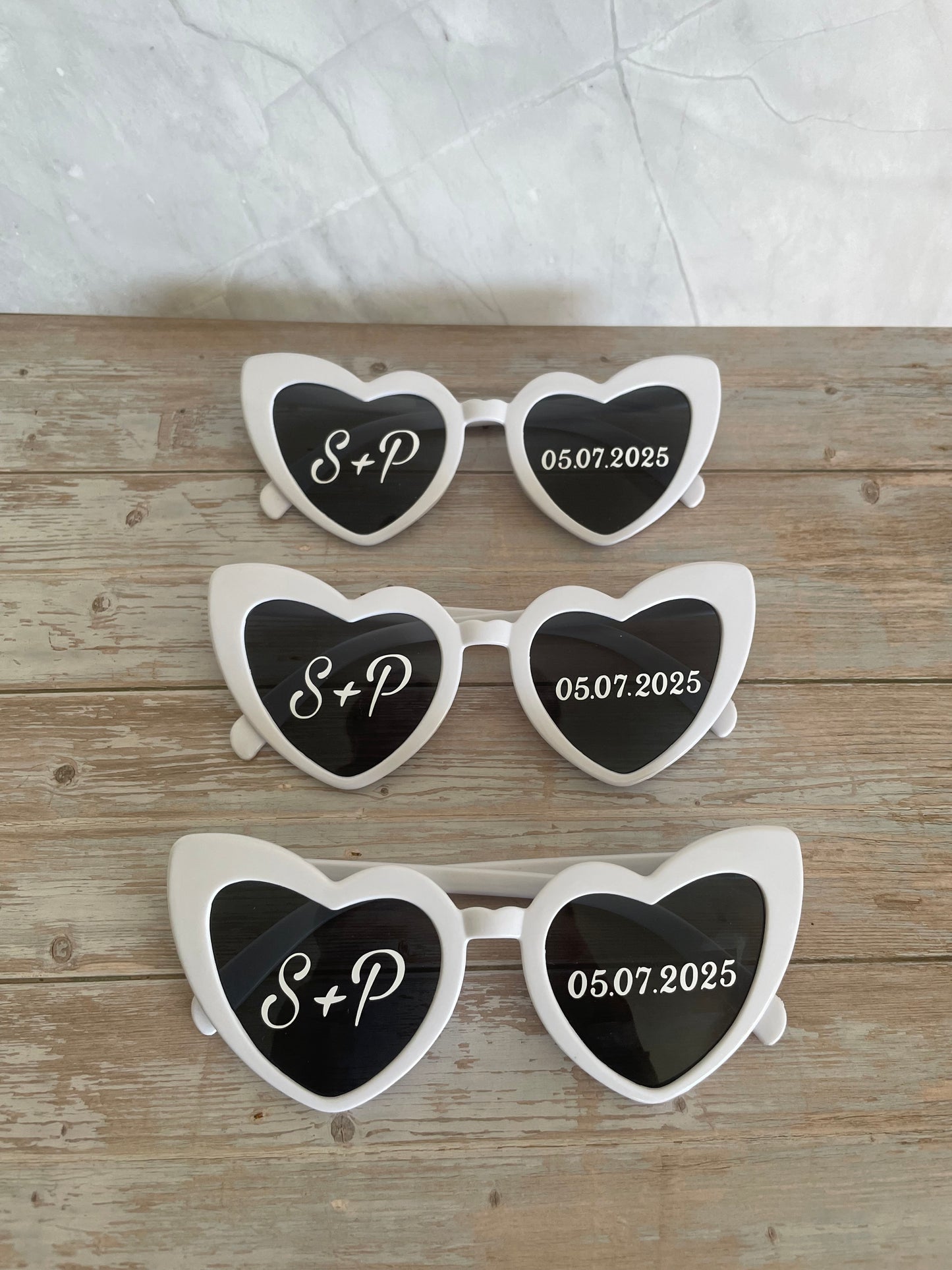 Lunettes cœur personnalisées mariage / EVJF