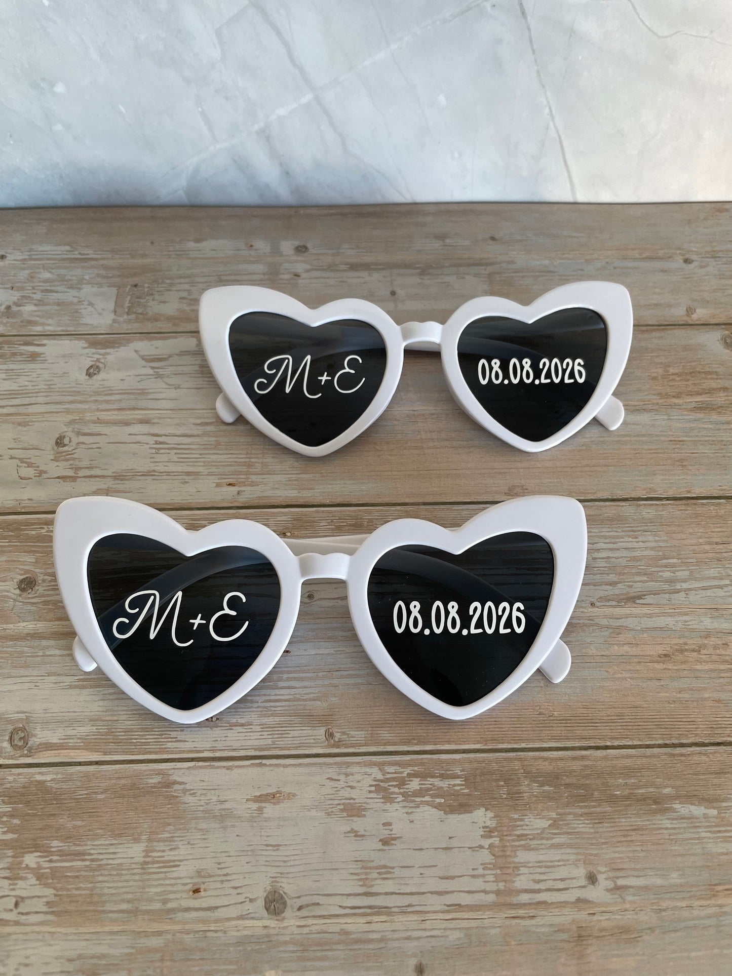 Lunettes cœur personnalisées mariage / EVJF