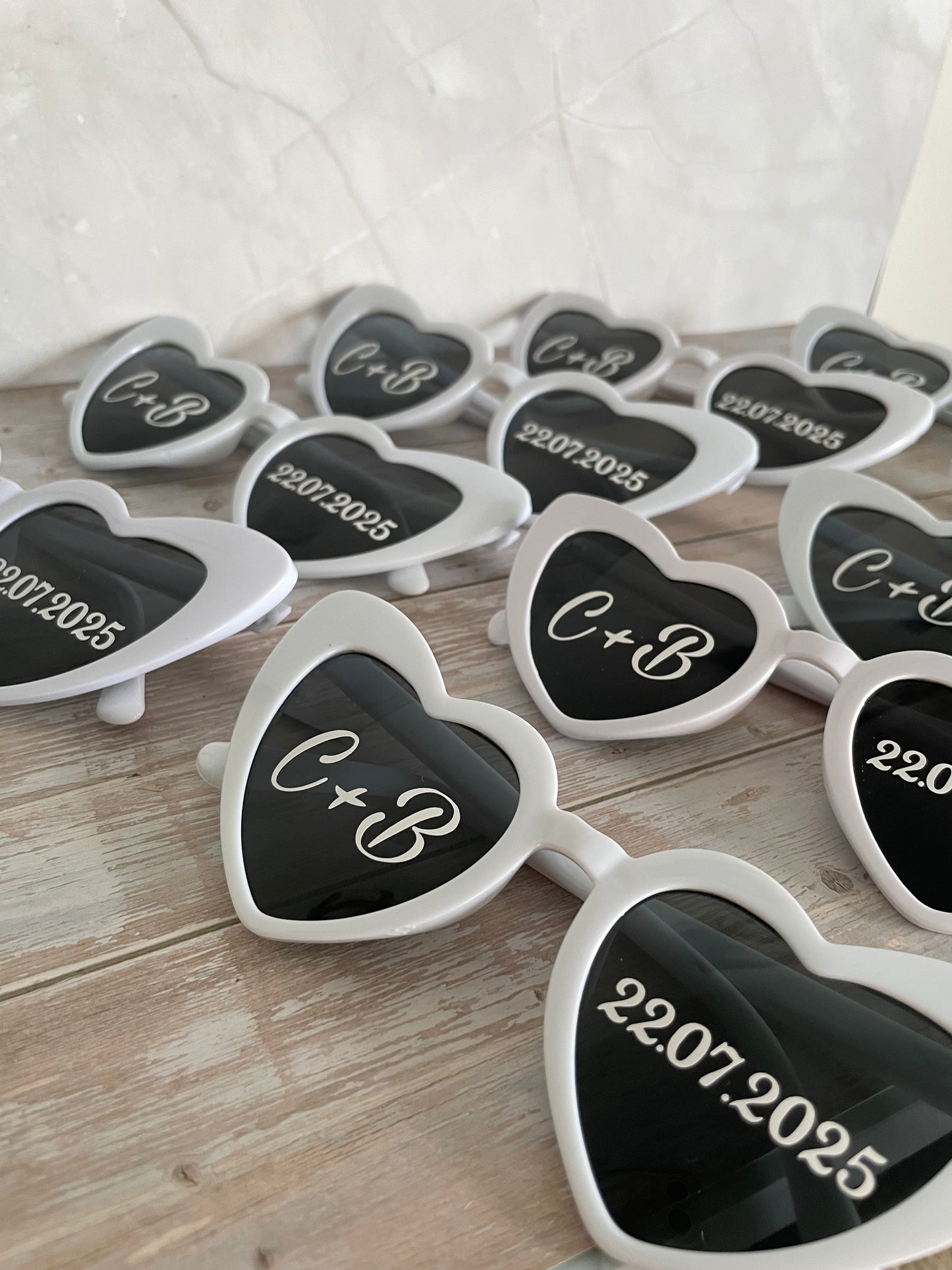Lunettes cœur personnalisées mariage / EVJF