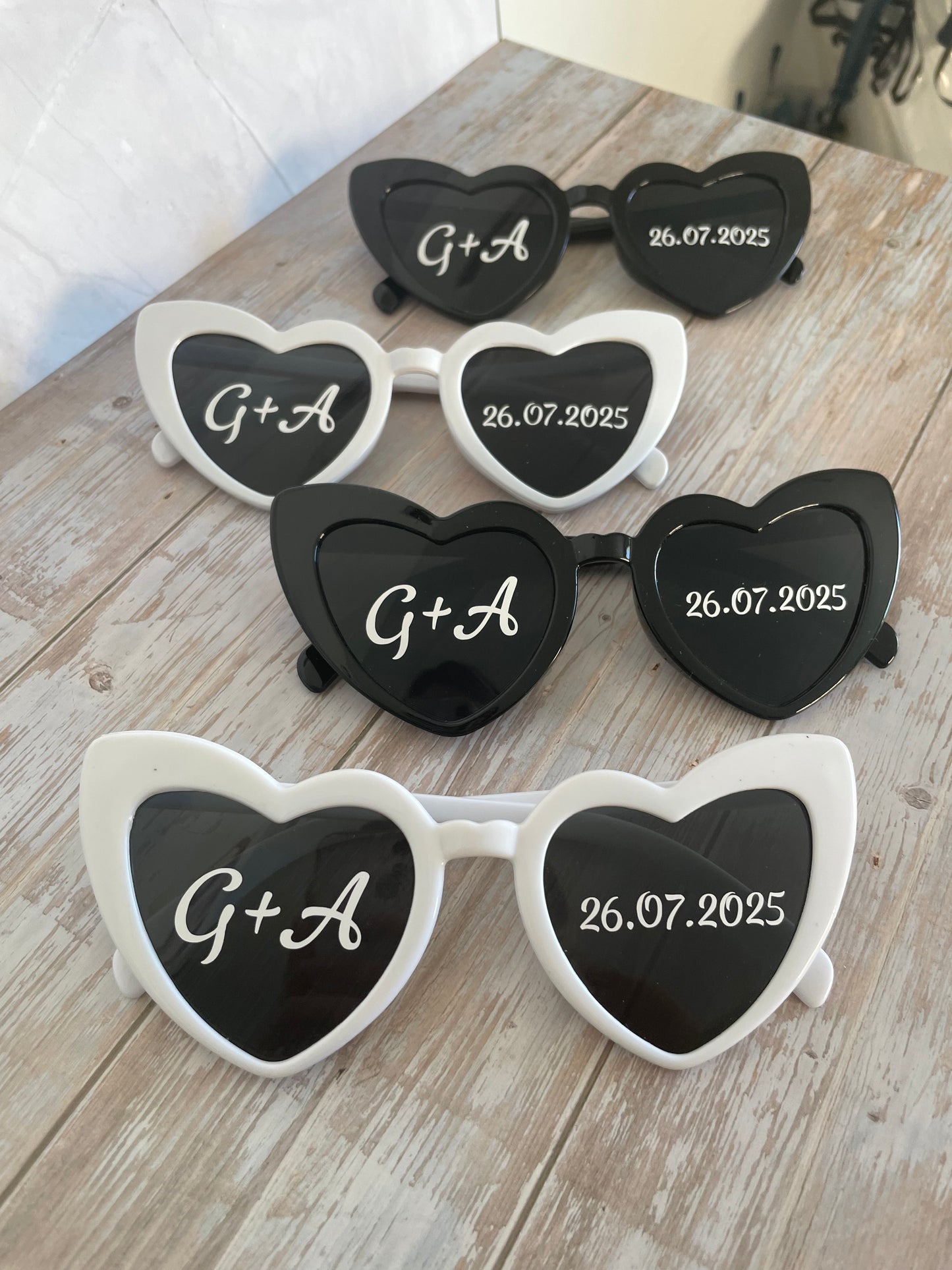 Lunettes cœur personnalisées mariage / EVJF
