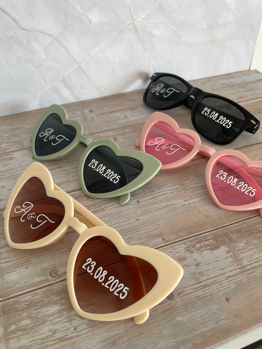 Lunettes cœur personnalisées mariage / EVJF
