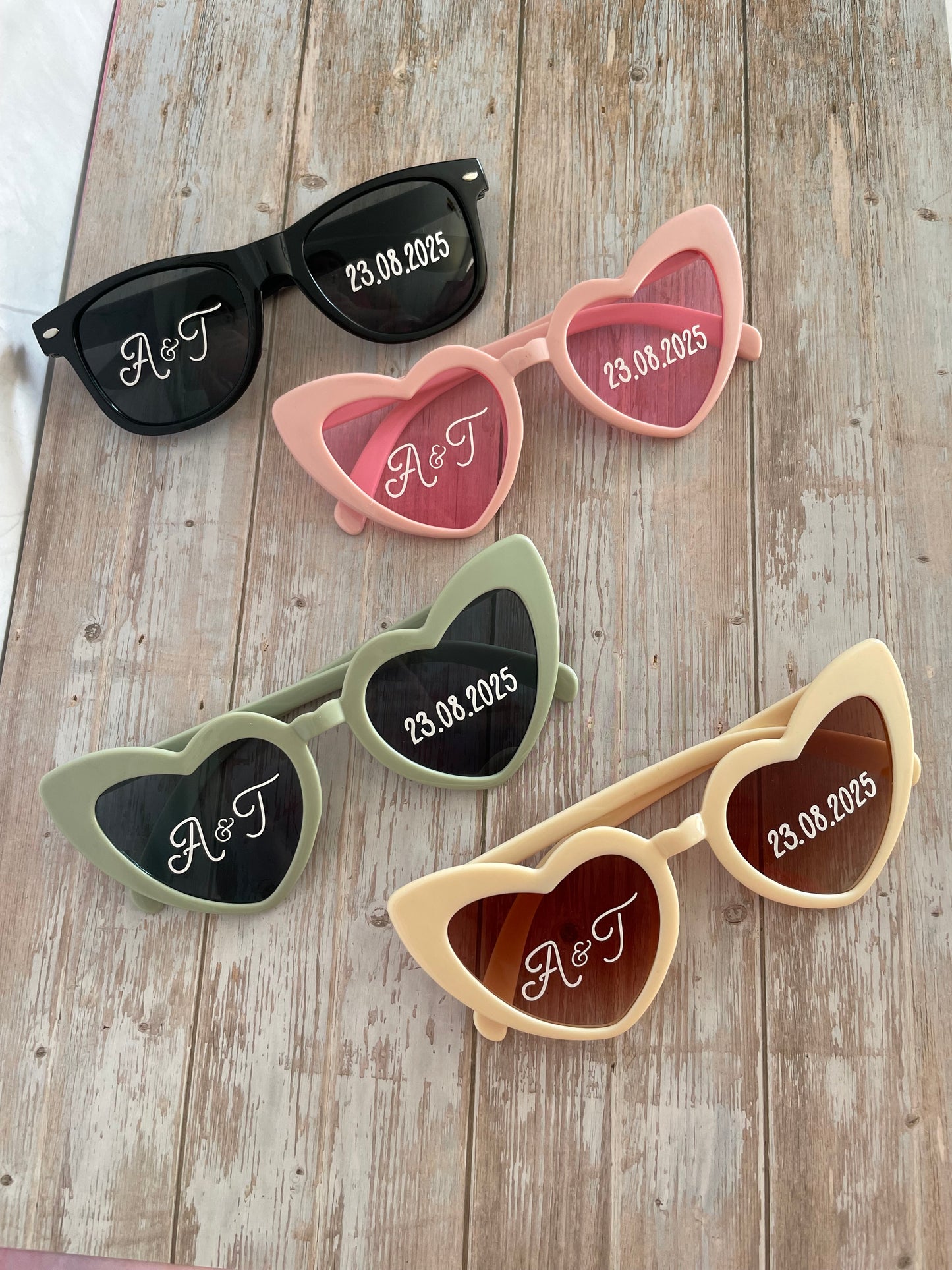 Lunettes cœur personnalisées mariage / EVJF