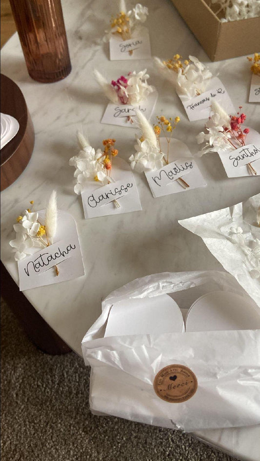 Etiquette Marque Place Mariage prénoms