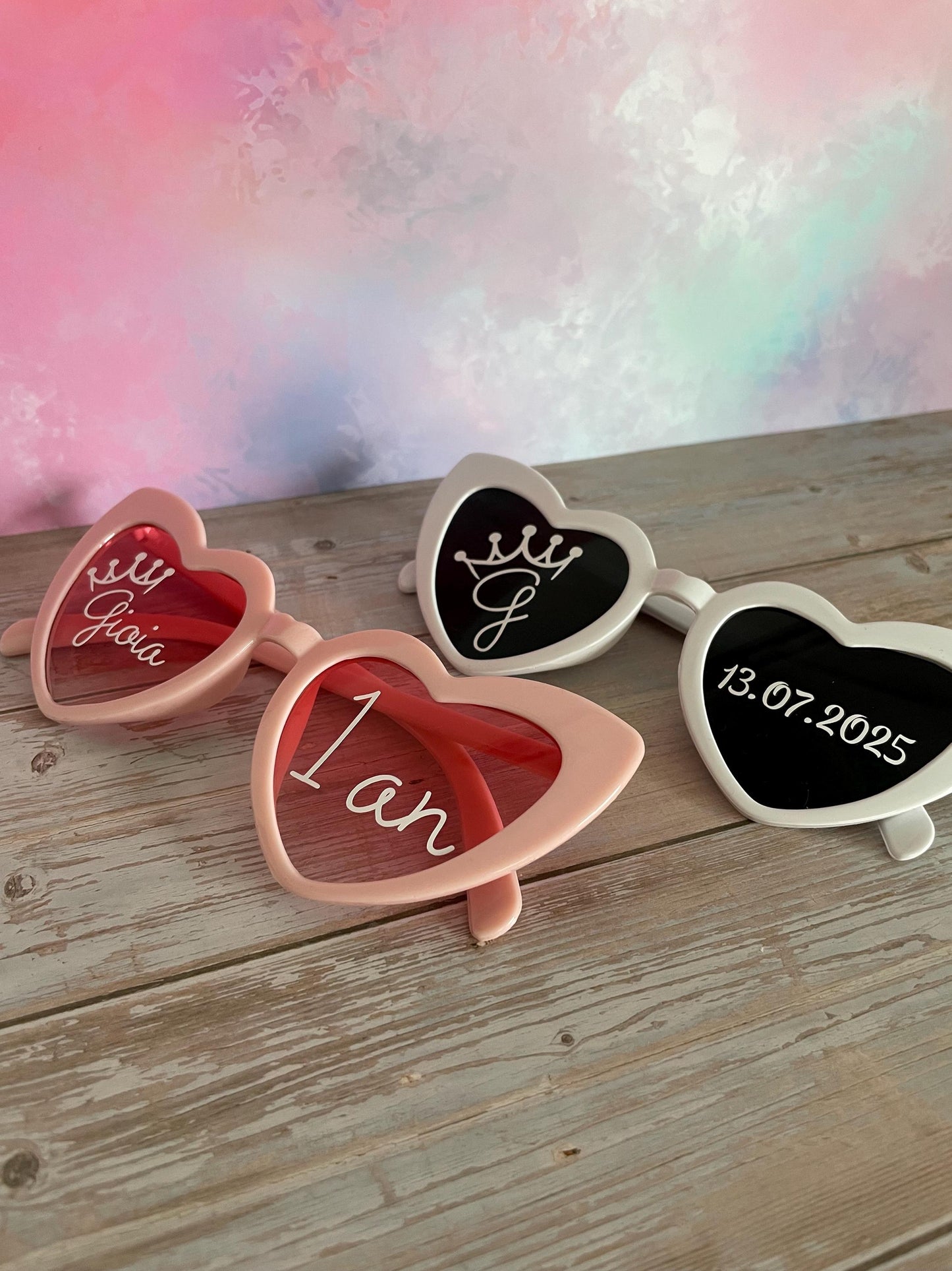 Lunettes cœur personnalisées mariage / EVJF