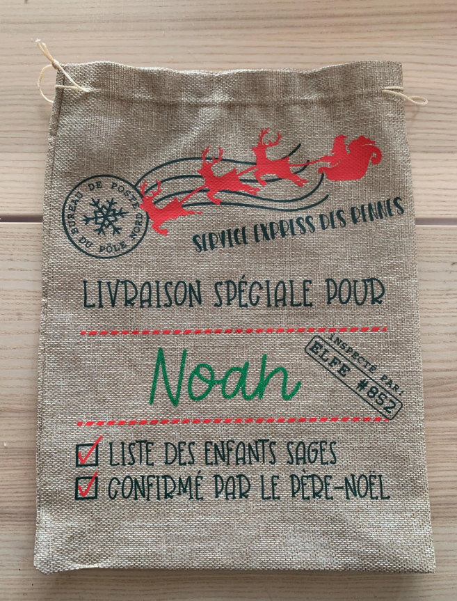 Hotte de Noël personnalisée - Enfants