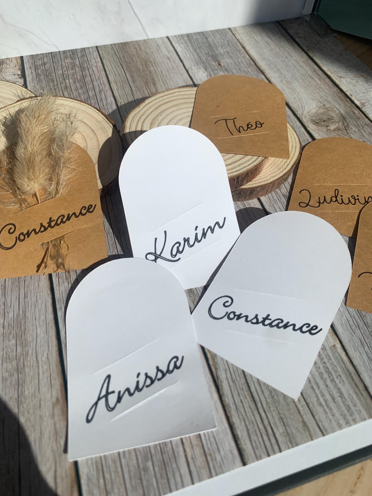 Etiquette Marque Place Mariage prénoms