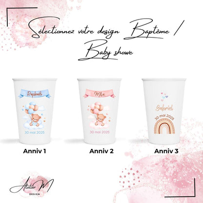 Gobelet Anniversaire / Mariage / Baptême / Babyshower Personnalisé