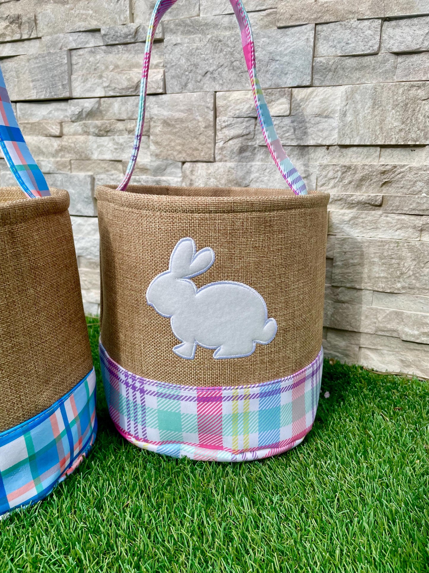 Grand Panier Chasse aux œufs personnalisé  - Lapin Pâques