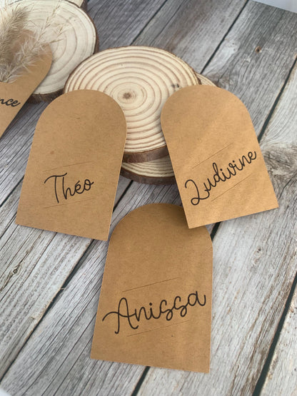 Etiquette Marque Place Mariage prénoms