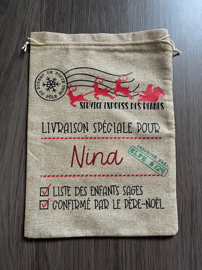 Hotte de Noël personnalisée - Enfants