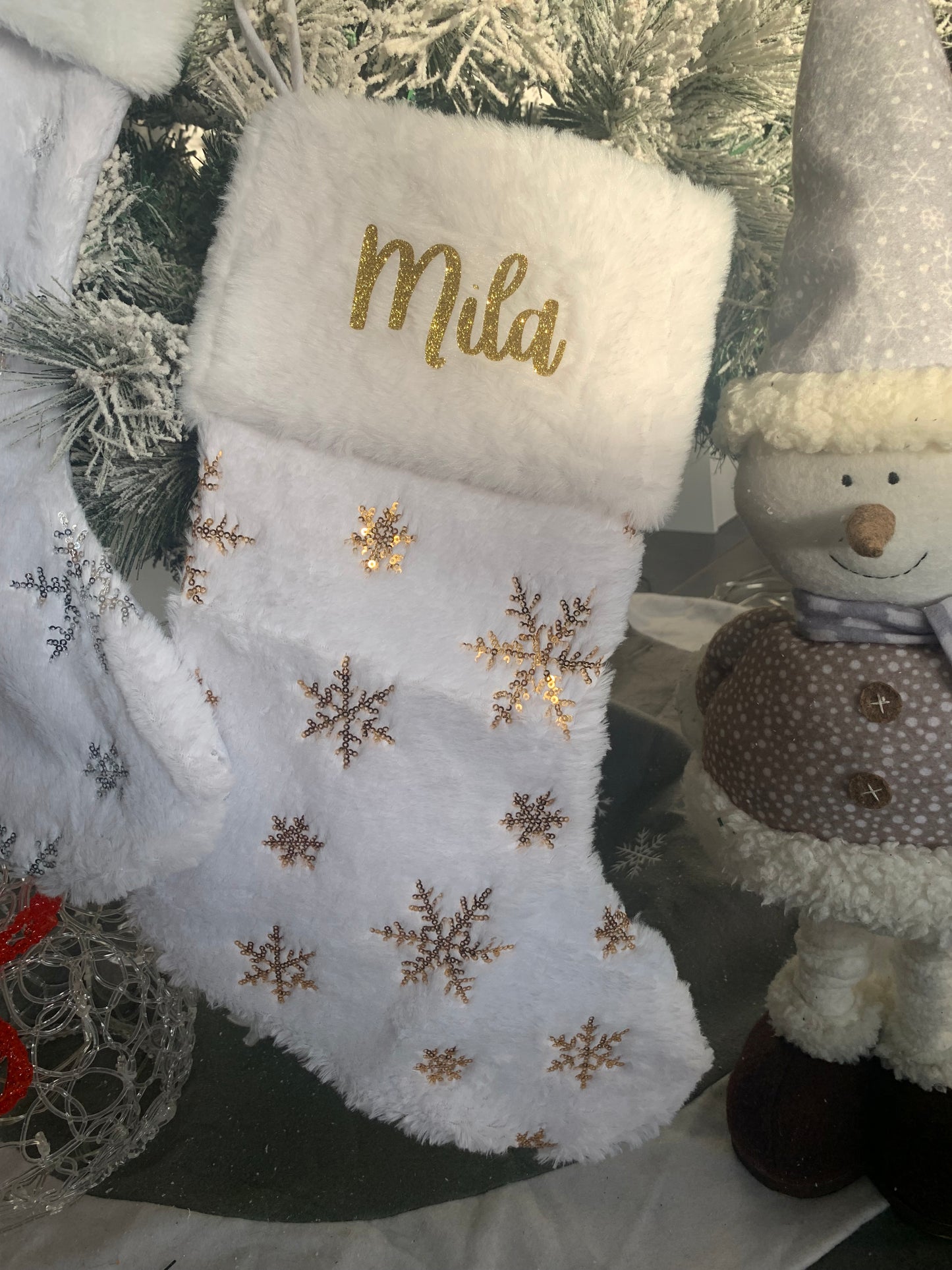 Grande chaussette de Noël personnalisée