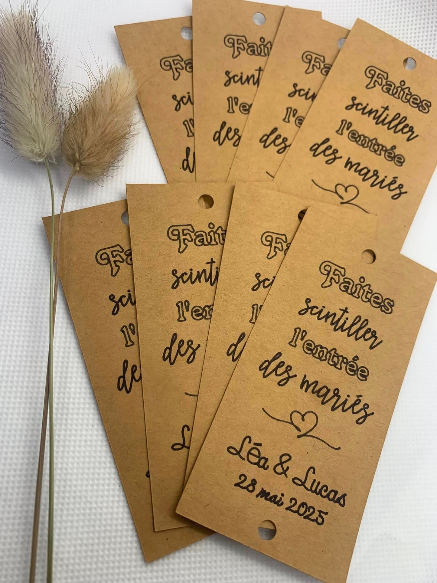 Etiquettes cierges magiques personnalisées