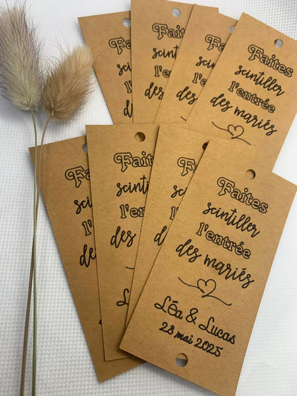 Etiquettes cierges magiques personnalisées