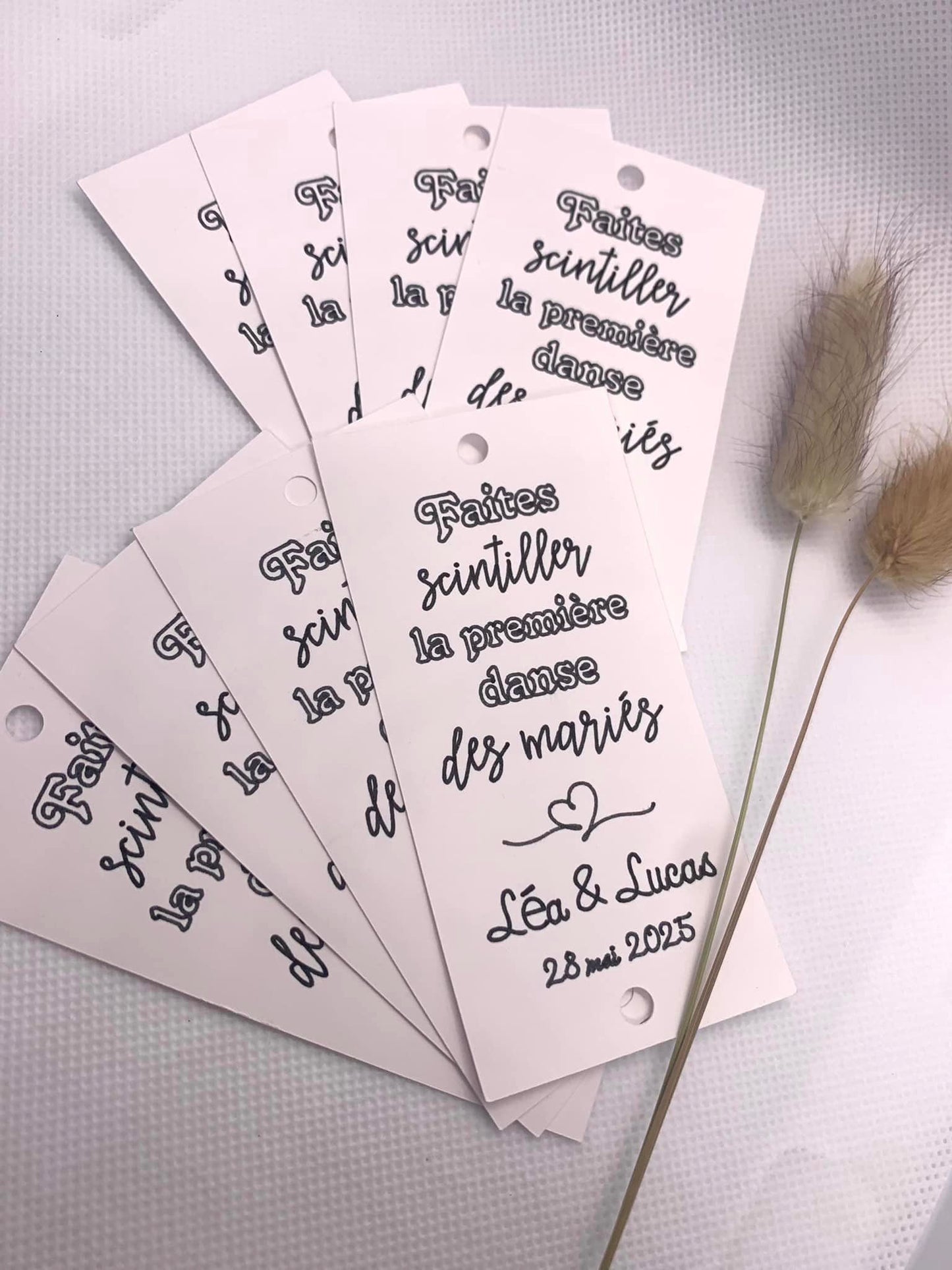 Etiquettes cierges magiques personnalisées