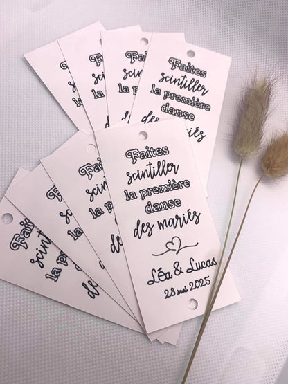 Etiquettes cierges magiques personnalisées