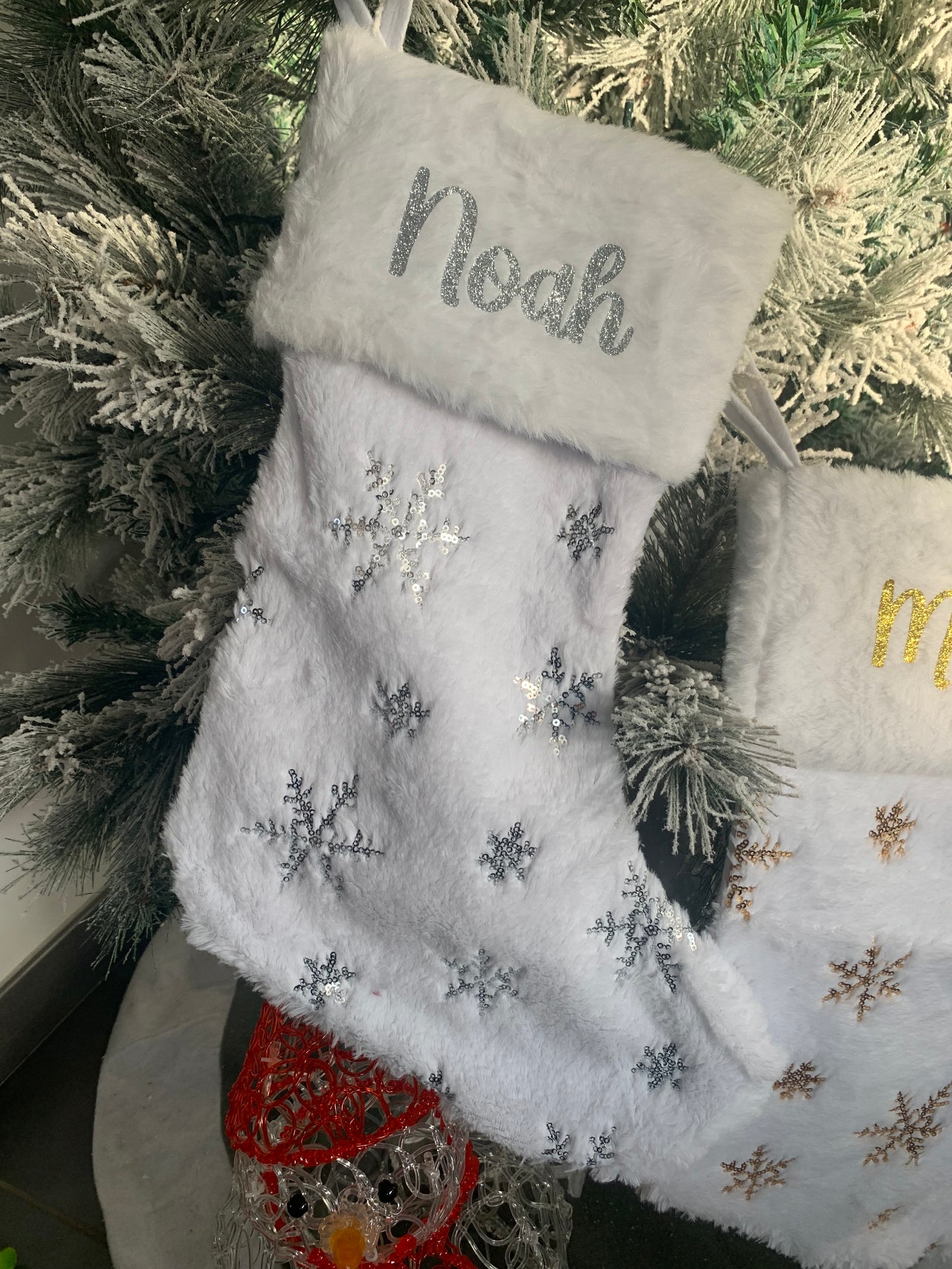 Grande chaussette de Noël personnalisée
