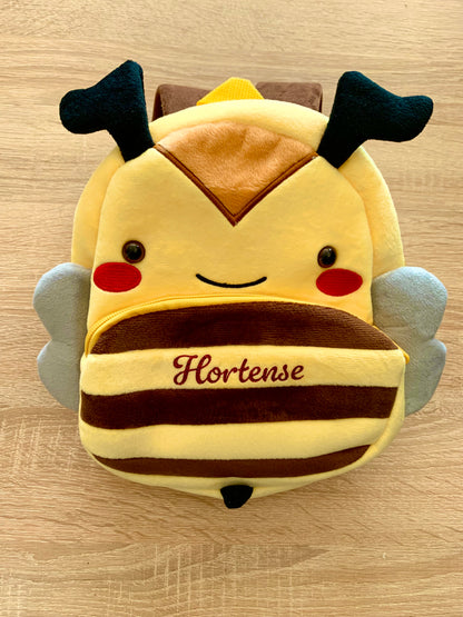 Sac à dos enfant en peluche - maternelle / Animal : Mireille l'abeille