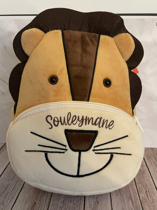 Sac à dos enfant en peluche - maternelle / Animal : Gaston le Lion