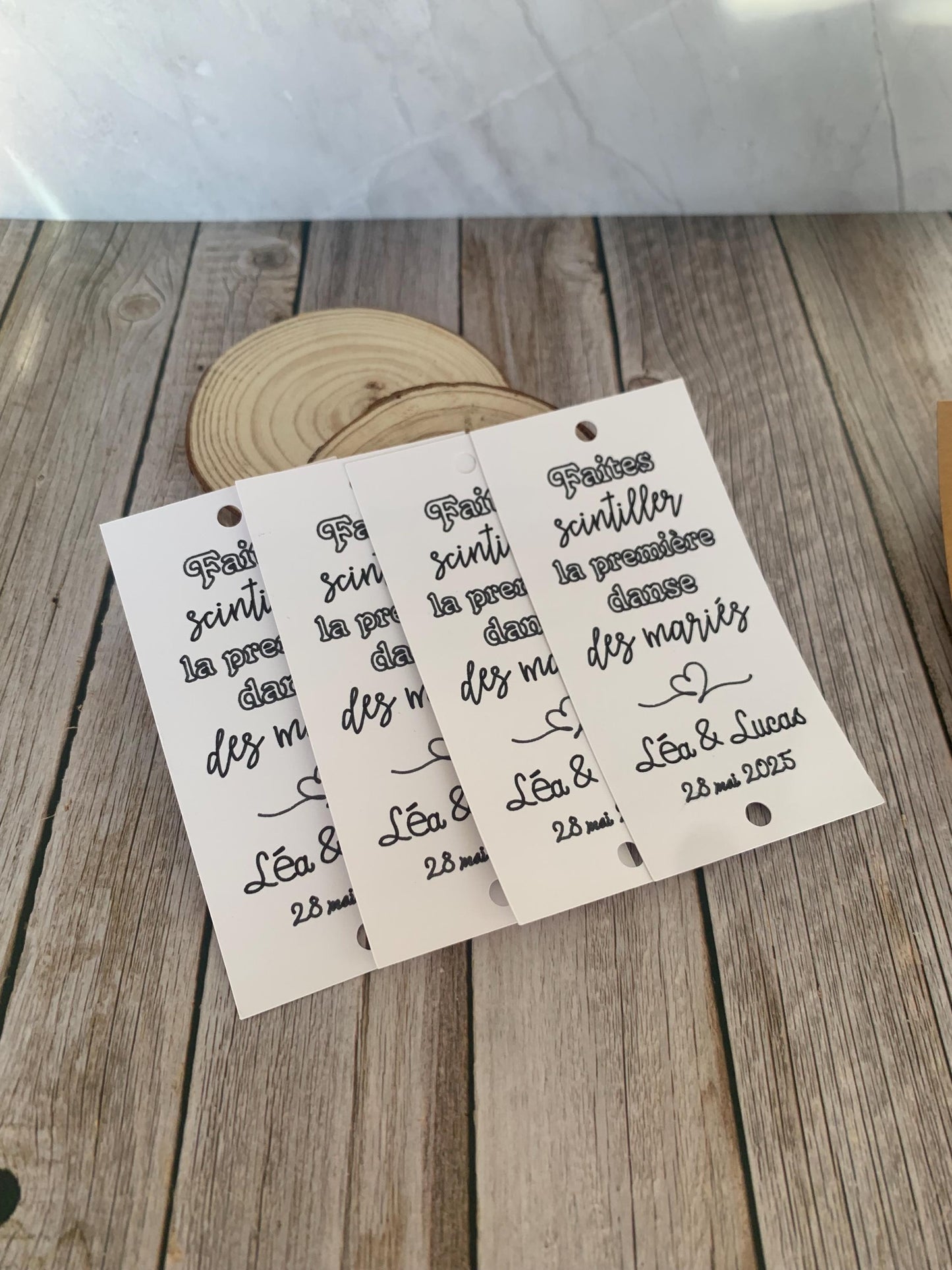 Etiquettes cierges magiques personnalisées