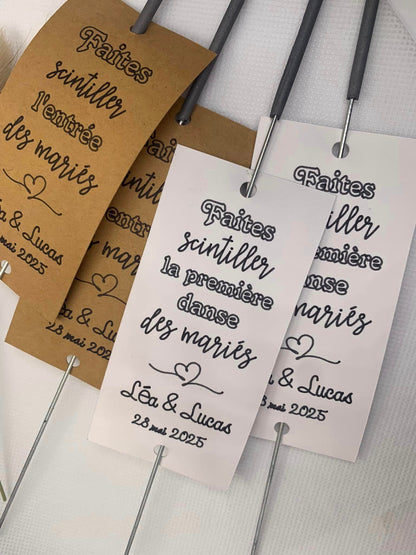 Etiquettes cierges magiques personnalisées