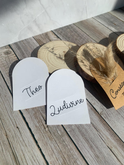 Etiquette Marque Place Mariage prénoms