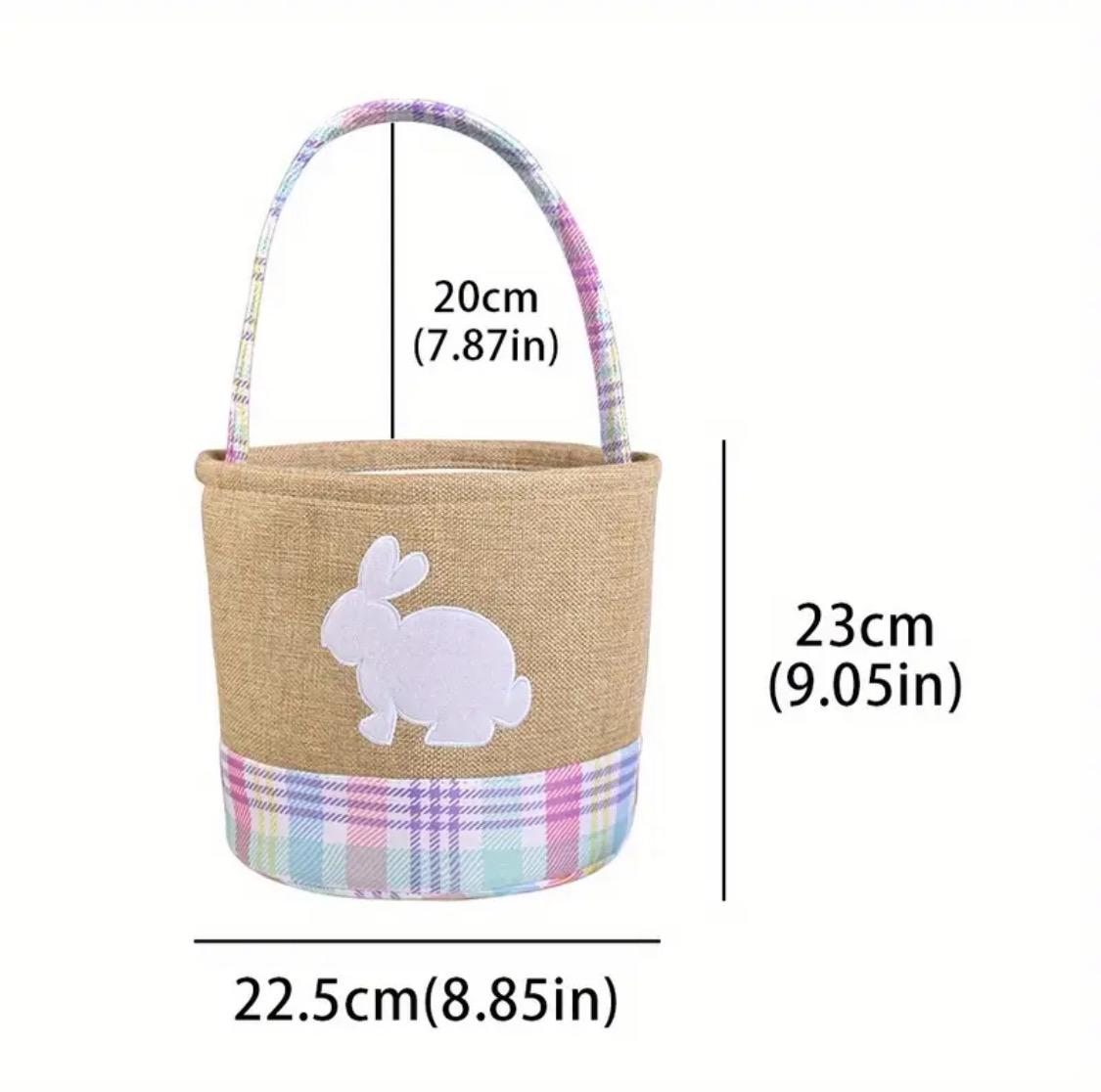 Grand Panier Chasse aux œufs personnalisé  - Lapin Pâques
