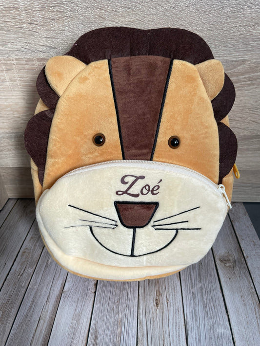 Sac à dos enfant en peluche - maternelle / Animal : Gaston le Lion