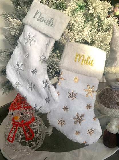 Grande chaussette de Noël personnalisée