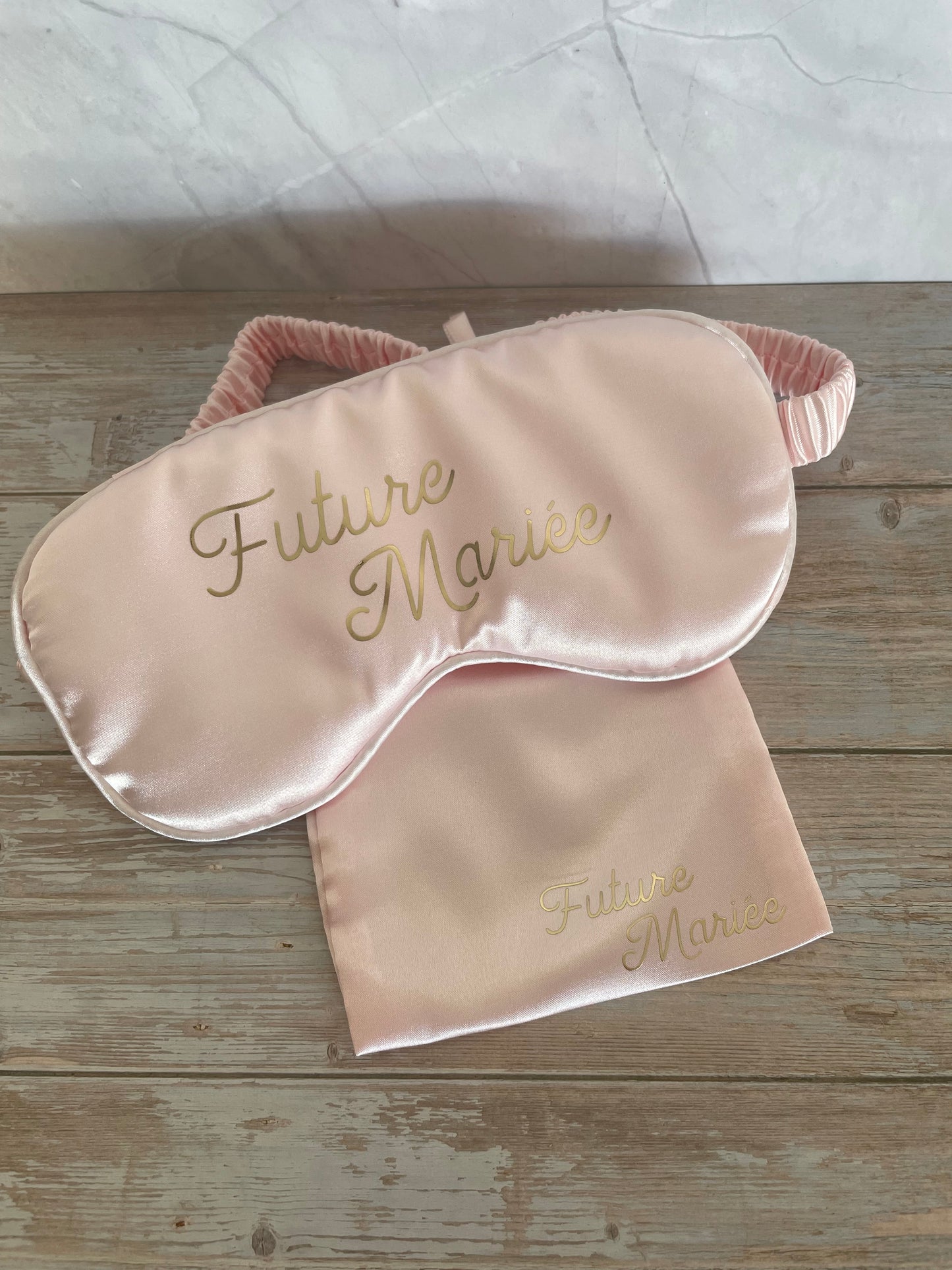 Masque de nuit + chouchou personnalisés satinés - Pyjama Party / Mariage / EVJF / Anniversaire