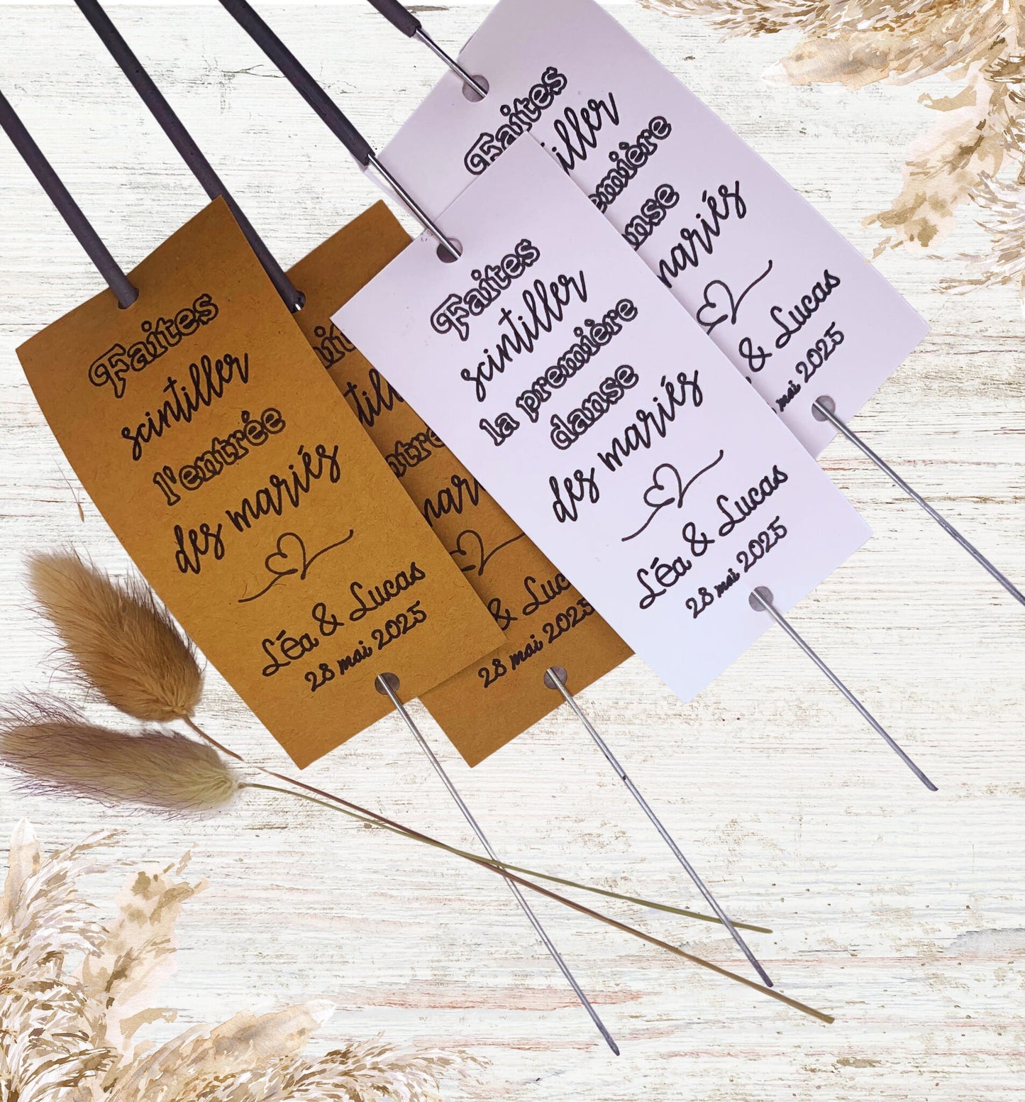 Etiquettes cierges magiques personnalisées