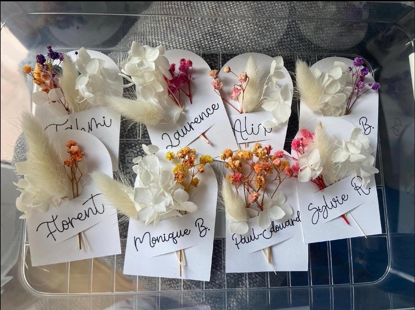 Etiquette Marque Place Mariage prénoms