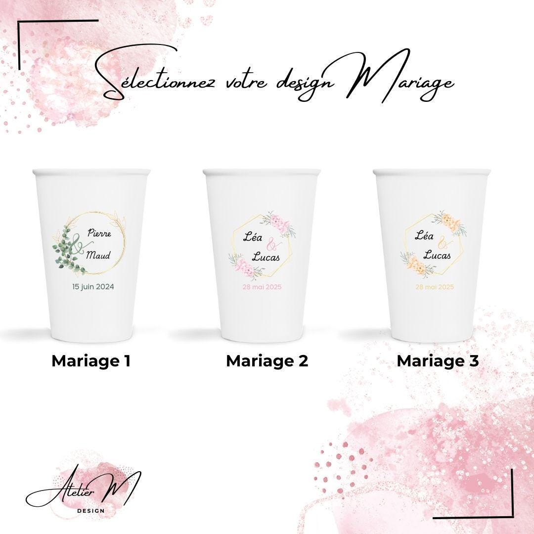 Gobelet Anniversaire / Mariage / Baptême / Babyshower Personnalisé