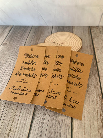 Etiquettes cierges magiques personnalisées