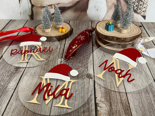 Boule de Noël / Marque place en plexiglass personnalisé(e)