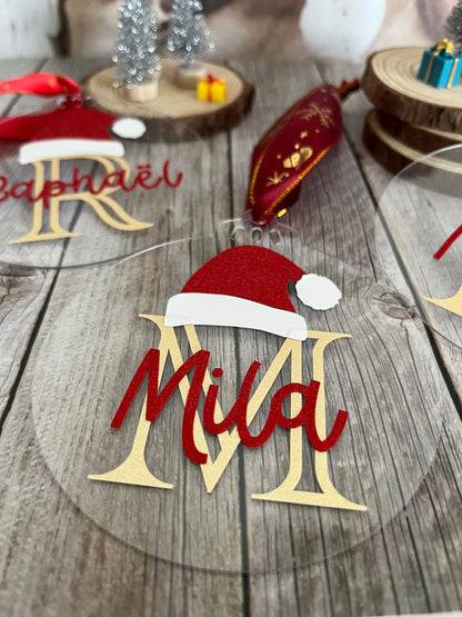 Boule de Noël / Marque place en plexiglass personnalisé(e)